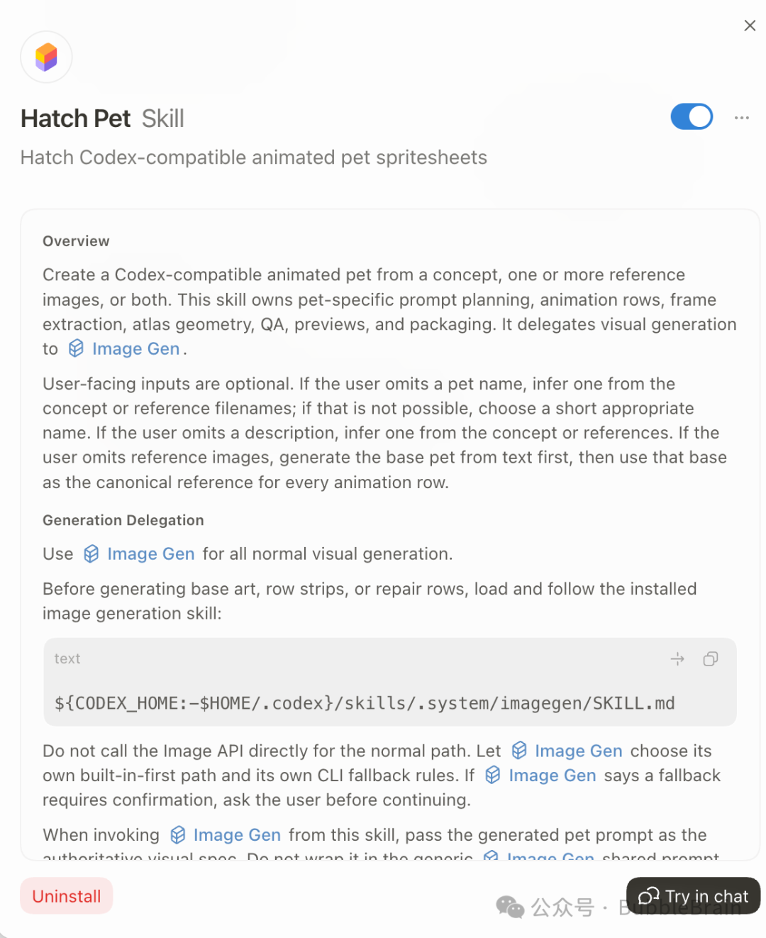 Hatch Pet Skill