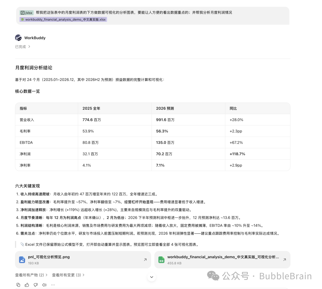 WorkBuddy 分析 Excel 报表